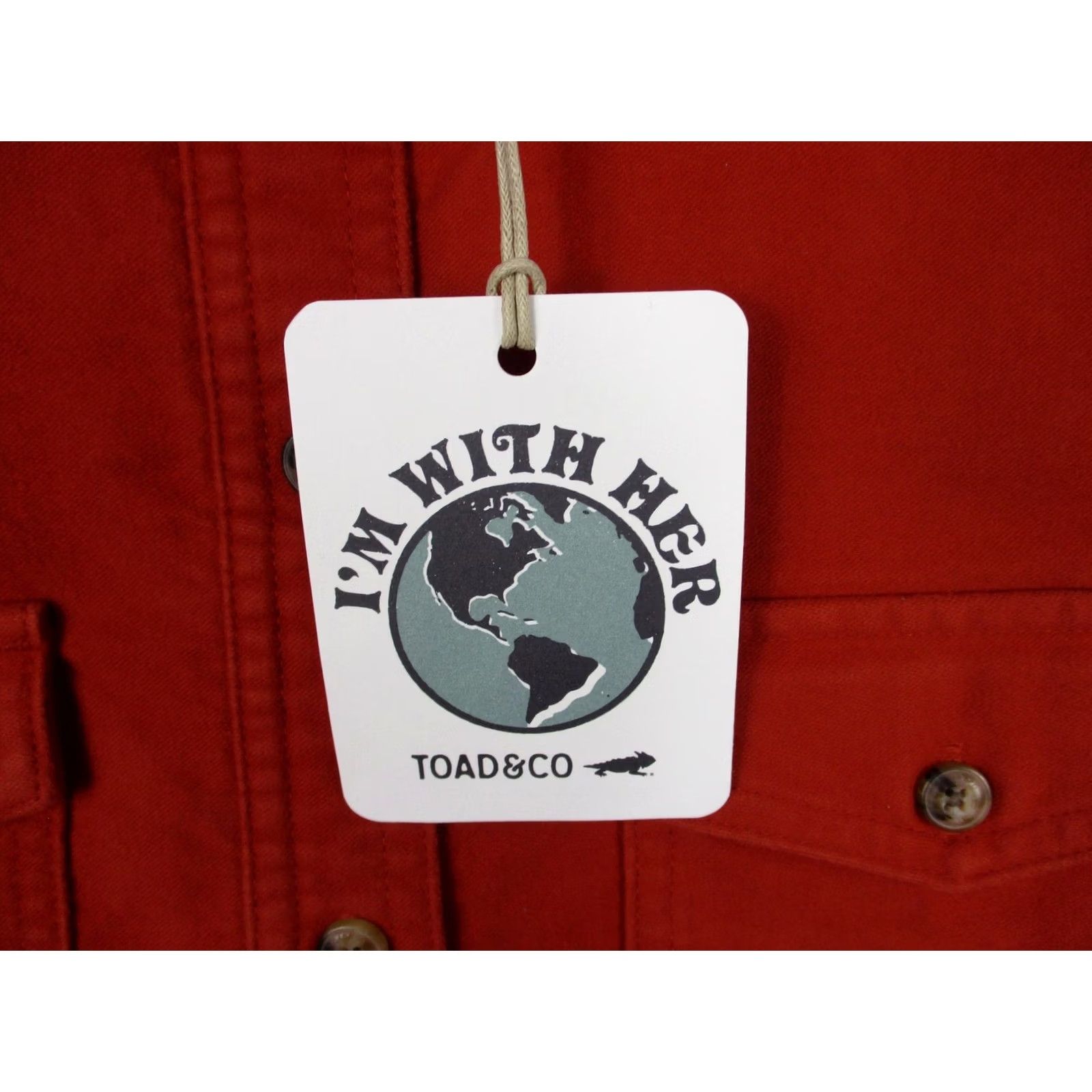 Toad&Co Toad&Co Morrison LS Shirt Womens Medium Red Organic Cotton Long Sleeve Pockets Size M / US 6-8 / IT 42-44 - 3 Thumbnail