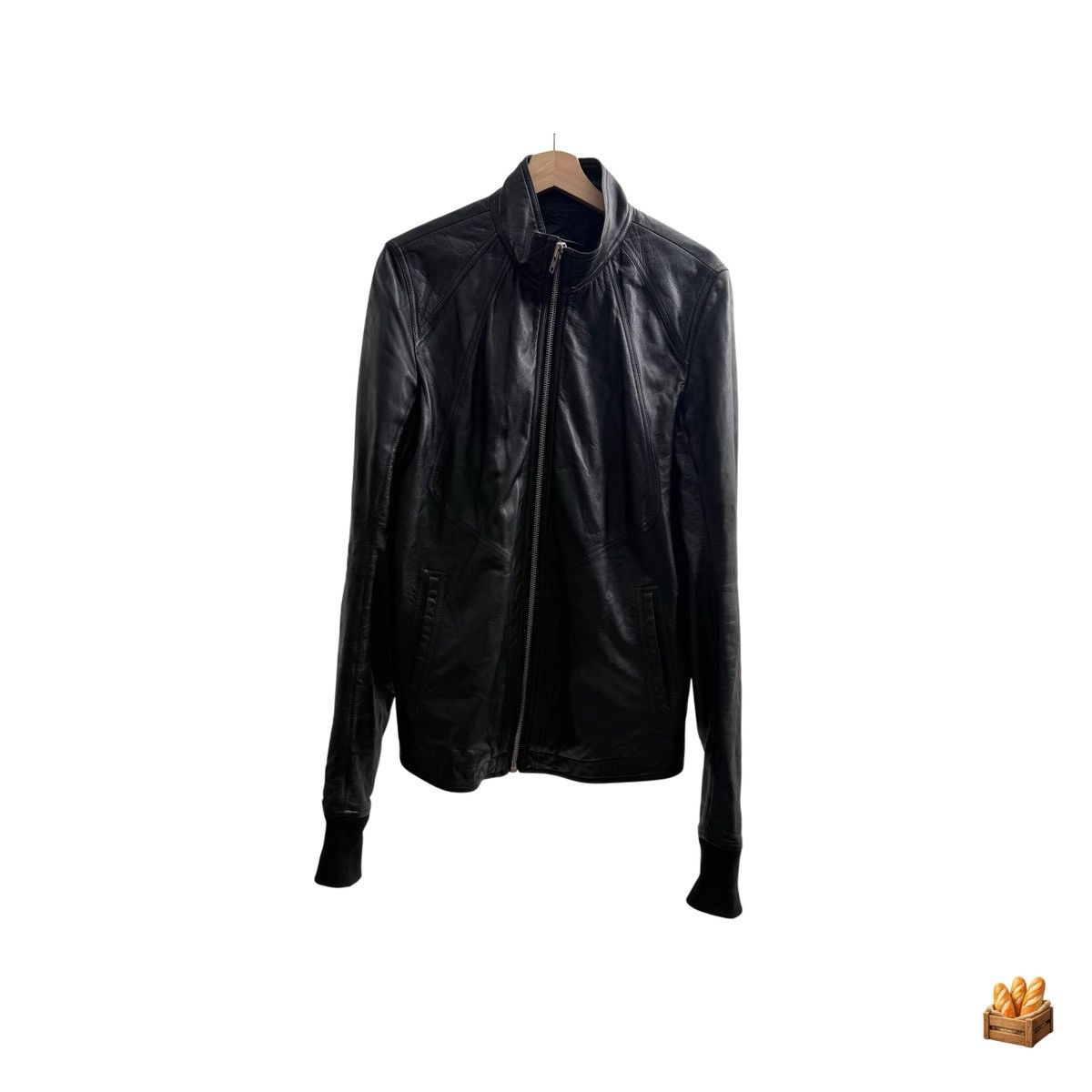 Rick Owens Black Leather Jacket, Men's (Size M)