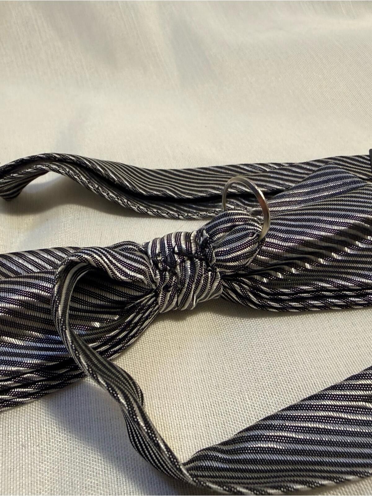 Other Men's Silver Striped Cummerbund and Bow Tie Set Size ONE SIZE - 4 Thumbnail
