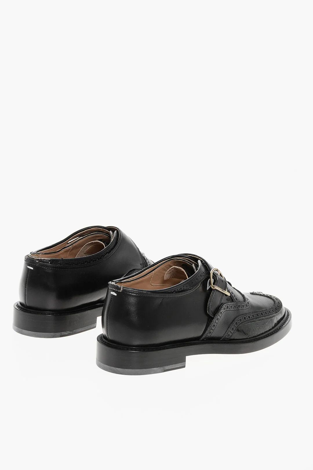 Maison Margiela og1mm0326 Vintage-Effect Leather Oxford Tabi Shoes in Black Size US 9 / EU 42 - 3 Thumbnail