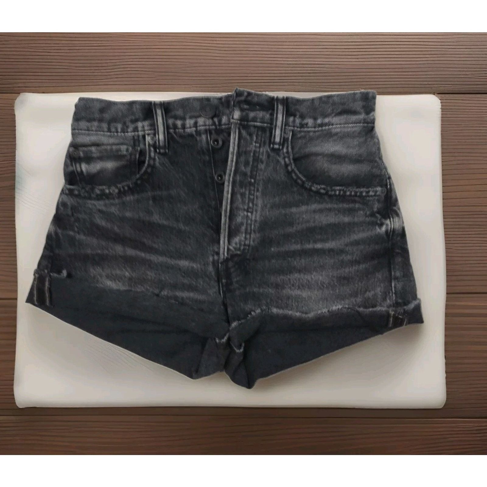 MOUSSY MOUSSY‎ VINTAGE Cut-Off Distressed Button Fly Shorts 24 Size 24" / US 00 / IT 34 - 4 Thumbnail
