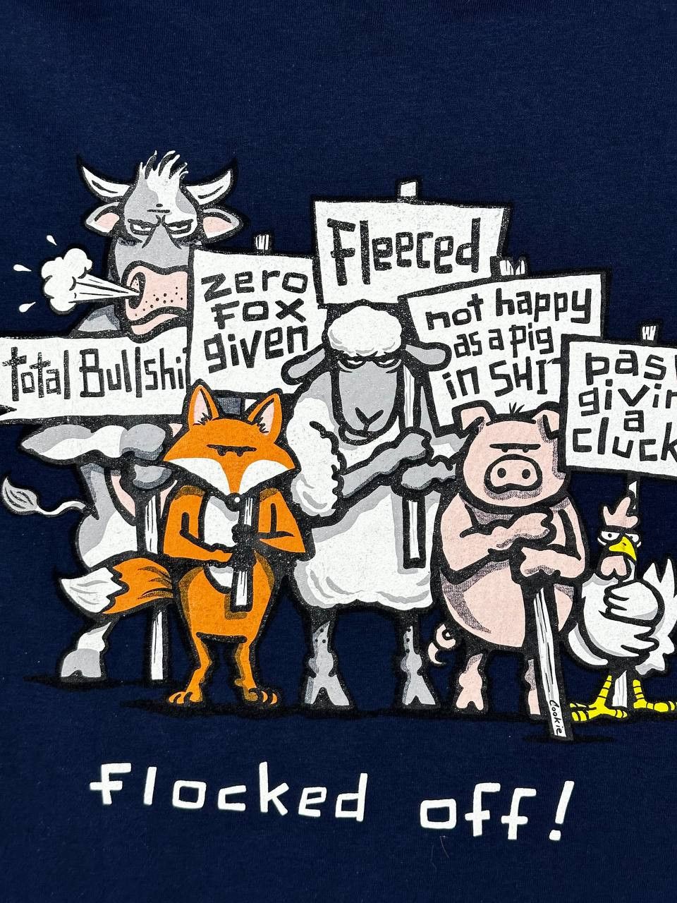 Vintage Vintage Y2K Animals Humor Graphic Tee Navy Size US L / EU 52-54 / 3 - 4 Thumbnail