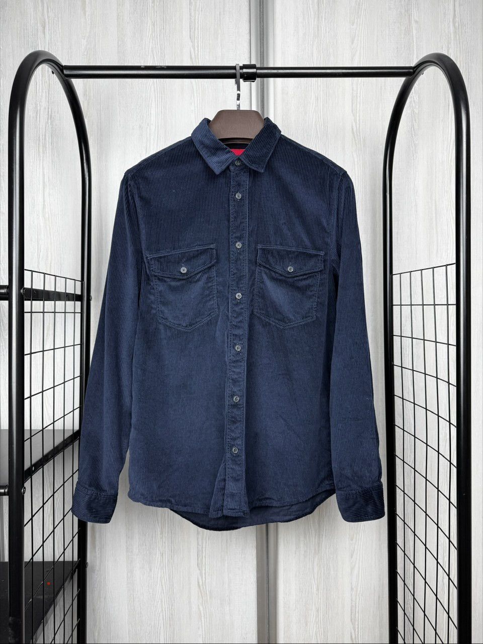 Hugo Boss HUGO Boss Straight Fit Navy Blue corduroy Epaz shirt size S Size US S / EU 44-46 / 1 - 1 Thumbnail