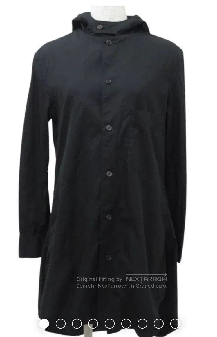 Yohji Yamamoto Yohji Yamamoto Black Hooded Long Shirt. Size S / US 4 / IT 40 - 1 Thumbnail
