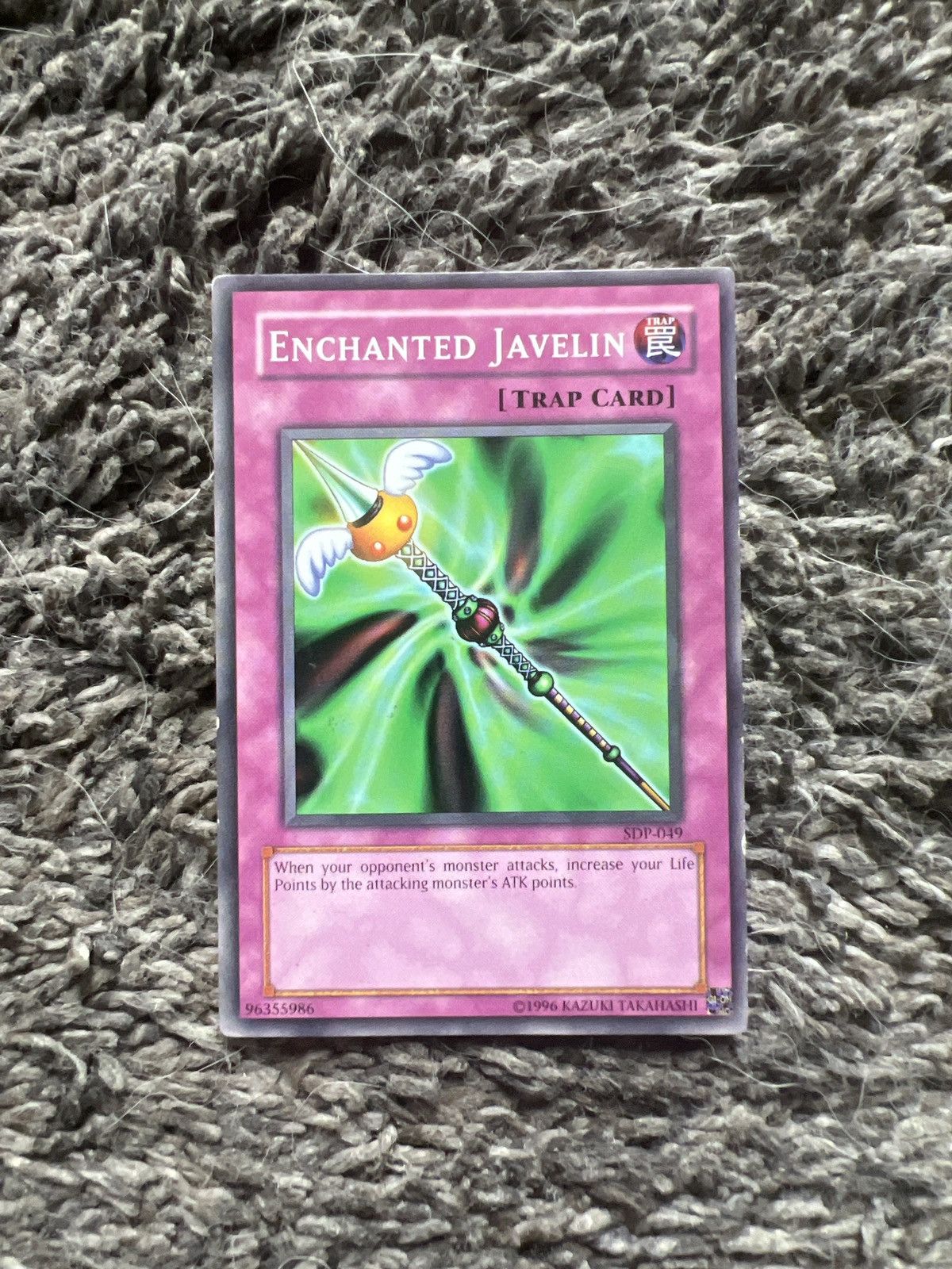 Vintage 1996 Konami Yu-Gi-Oh! Enchanted Javelin Card Size ONE SIZE - 1 Thumbnail