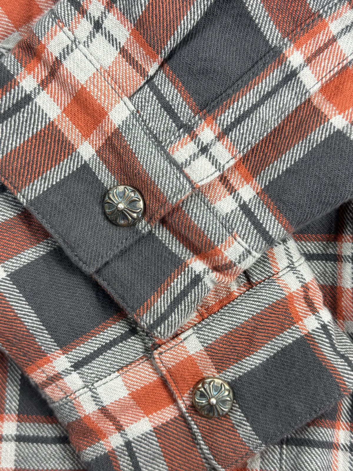 Chrome Hearts PADEED CHECKED OVERSHIRT WITH SILVER BUTTONS Size US L / EU 52-54 / 3 - 11 Thumbnail