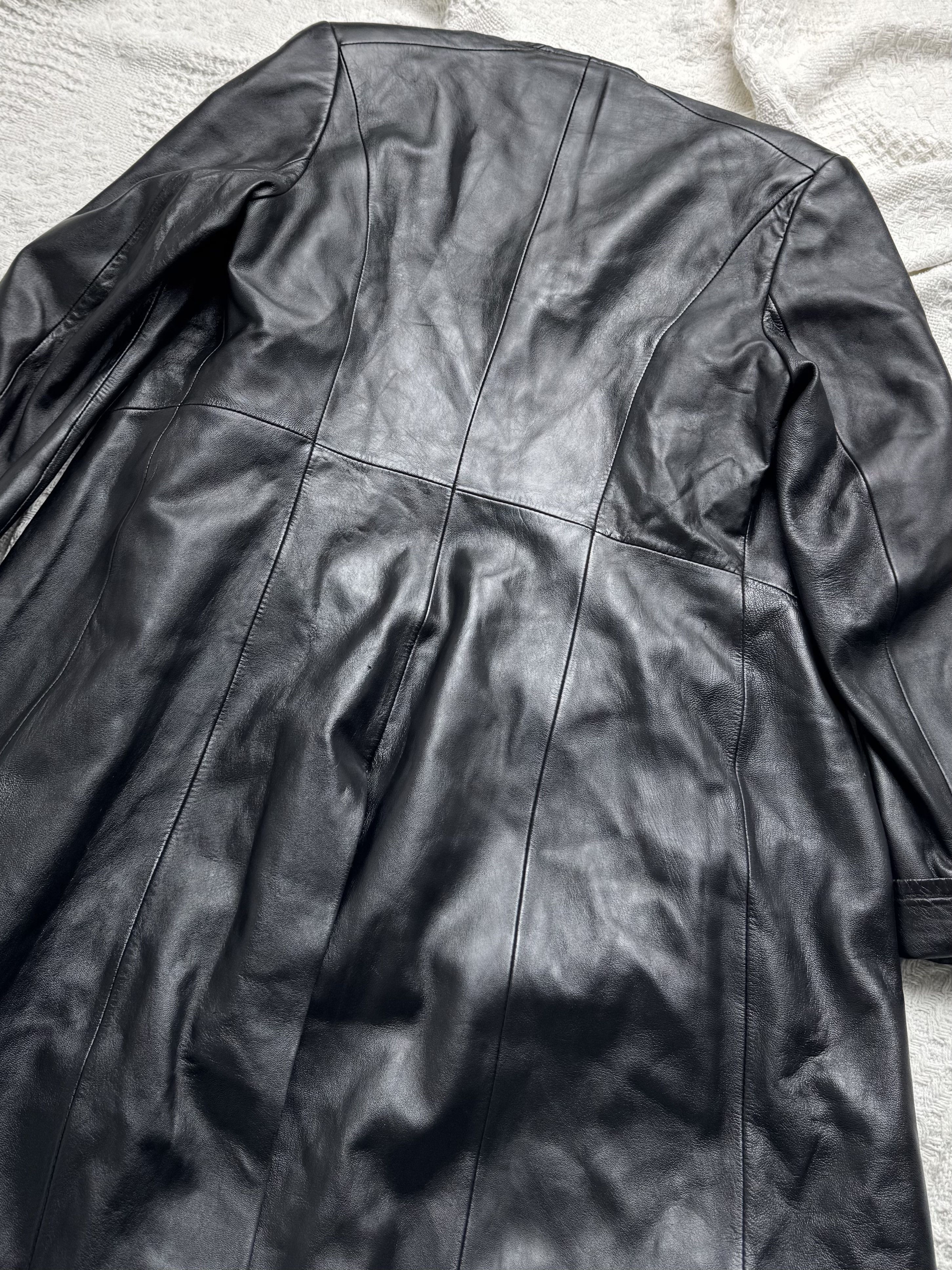 Vintage Vintage Leather Long Coat Zip Front Minimalist Maxi Jacket Size L / US 10 / IT 46 - 9 Thumbnail