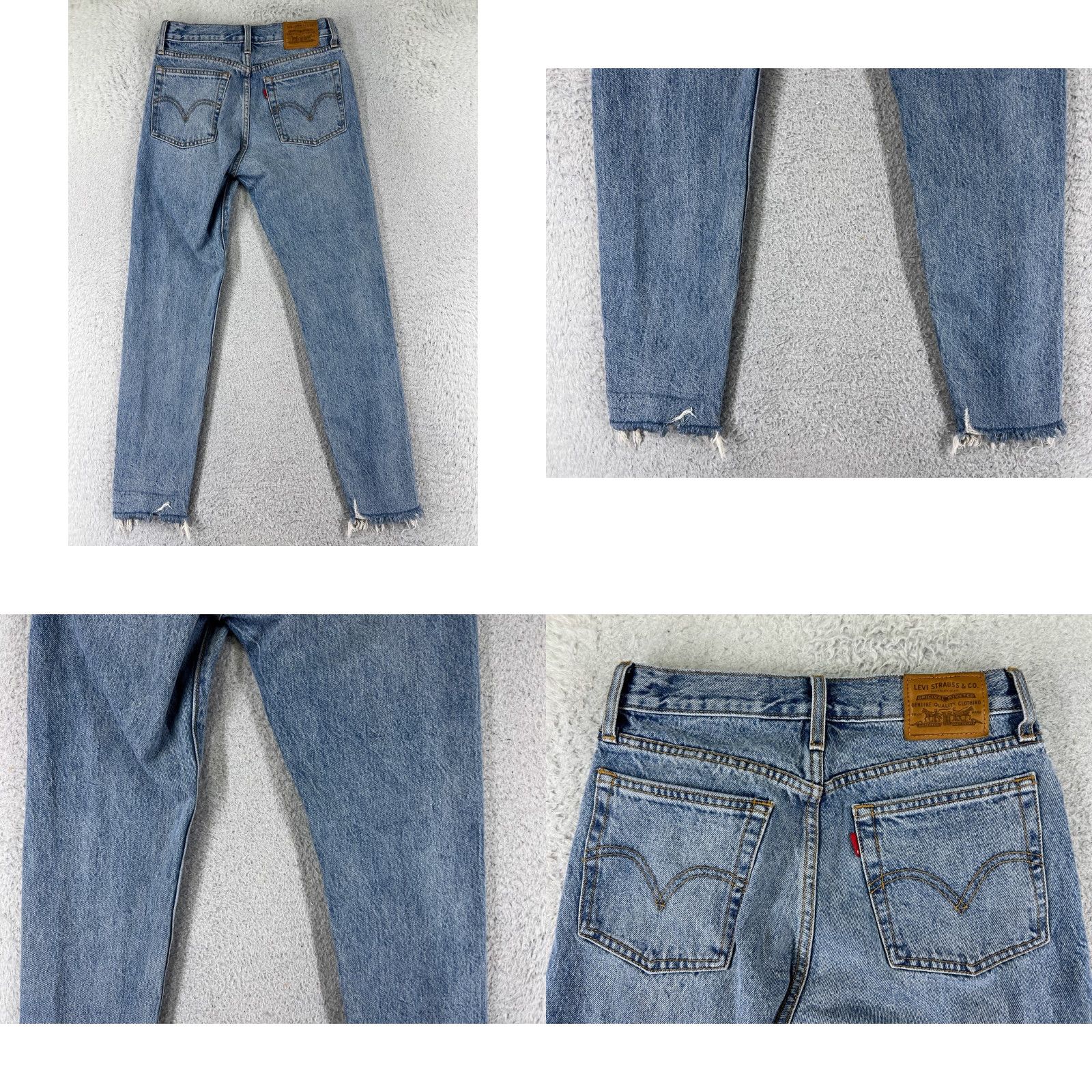 Levi's VINTAGE Levis Premium Jeans Womens 25 Blue Denim Levi's Wedgie Fit Tapered 24x27 Button Zipper 5-Pocket Distressed Stretch Regular Men? Size 42" / US 20 - 10 Thumbnail