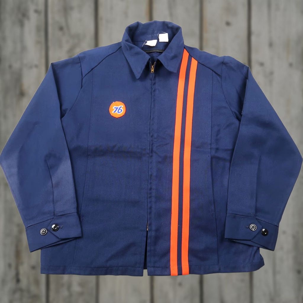GAS VINTAGE Unitog Jacket Mens 44 Blue Bomber Jacket USA Union Made 80s Car Retro Workwear Size US S / EU 44-46 / 1 - 1 Thumbnail