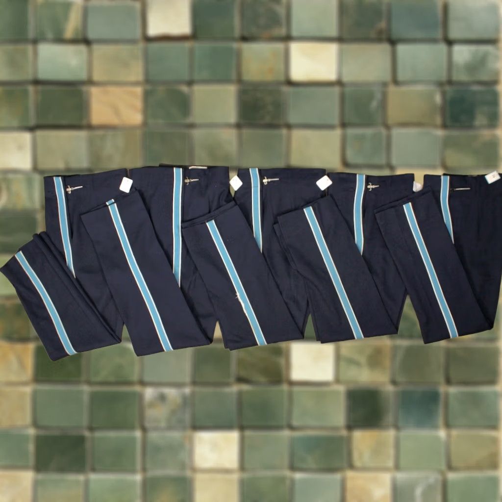 Vintage VINTAGE 1970s Dark Blue Band Pants Lot of 18 Sizes 26-28 70s Size US 26 / EU 42 - 1 Thumbnail