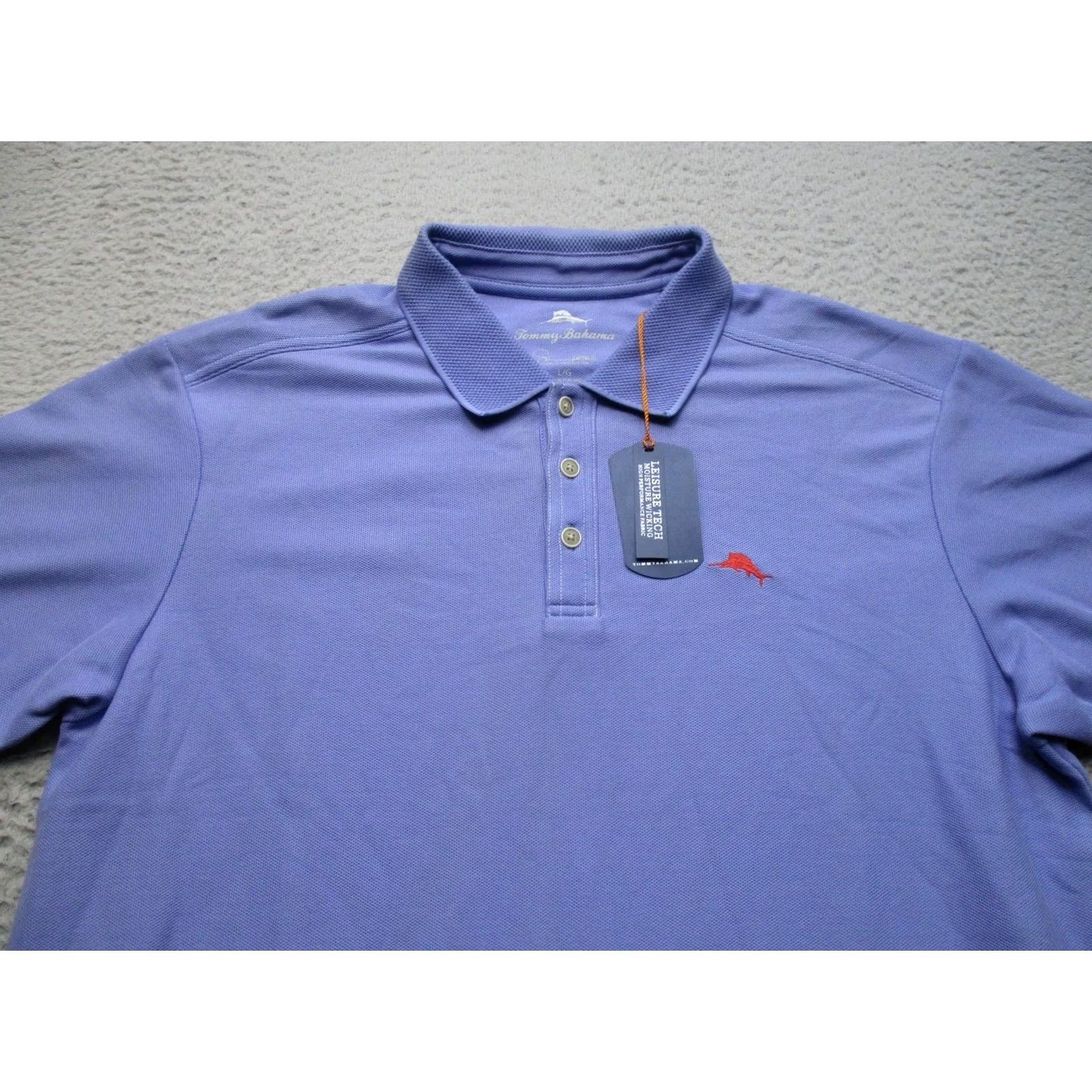 Tommy Bahama Tommy Bahama Polo Shirt Mens L Blue Leisure Tech Supima Cotton Moisture Wicking Size US L / EU 52-54 / 3 - 2 Thumbnail