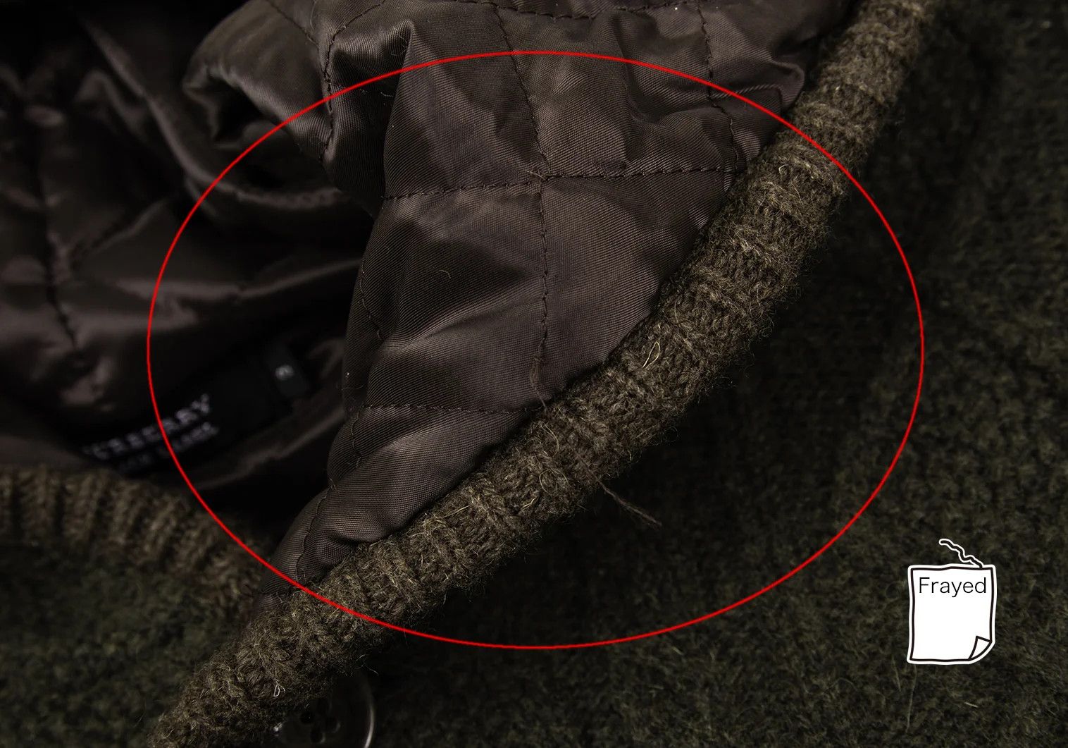 Burberry Quilted Lined Hooded Cable Knit Jacket in Khaki Brown Size US M / EU 48-50 / 2 - 4 Thumbnail