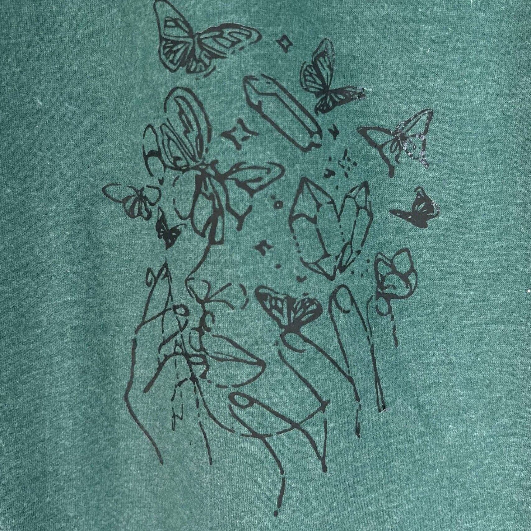 Croft & Barrow Croft & Barrow Women's Sweatshirt Releasing Butterfly's Graphic 1/4 Zip Size L Size L / US 10 / IT 46 - 2 Thumbnail