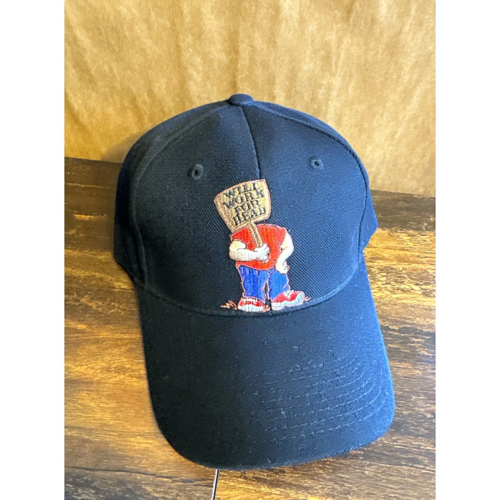 Vintage VINTAGE Y2K Will Work For Head Funny Raunchy Y2K Adjustable Comic Hat Baseball Cap One Size Unisex Adults Blue Men/Women? Size ONE SIZE - 3 Thumbnail