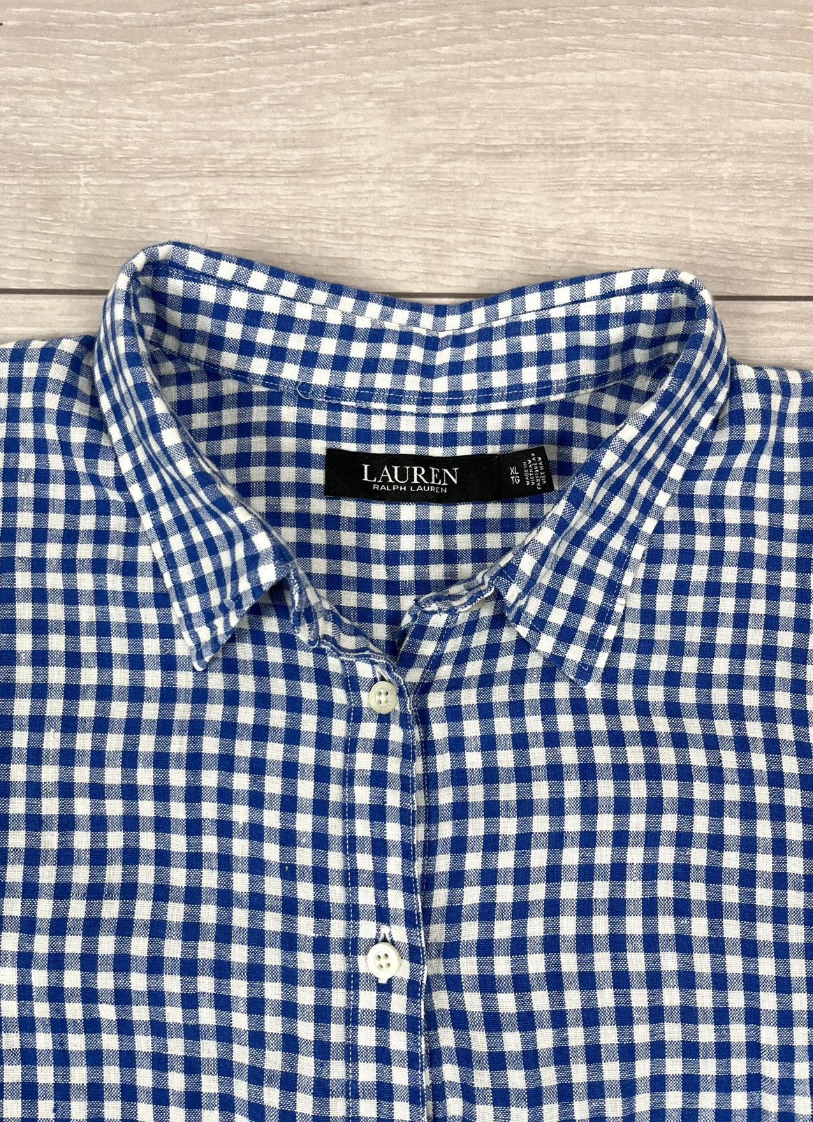 Ralph Lauren Ralph Lauren Black Label 100% Linen Checkered Button Shirt Size US XL / EU 56 / 4 - 4 Thumbnail