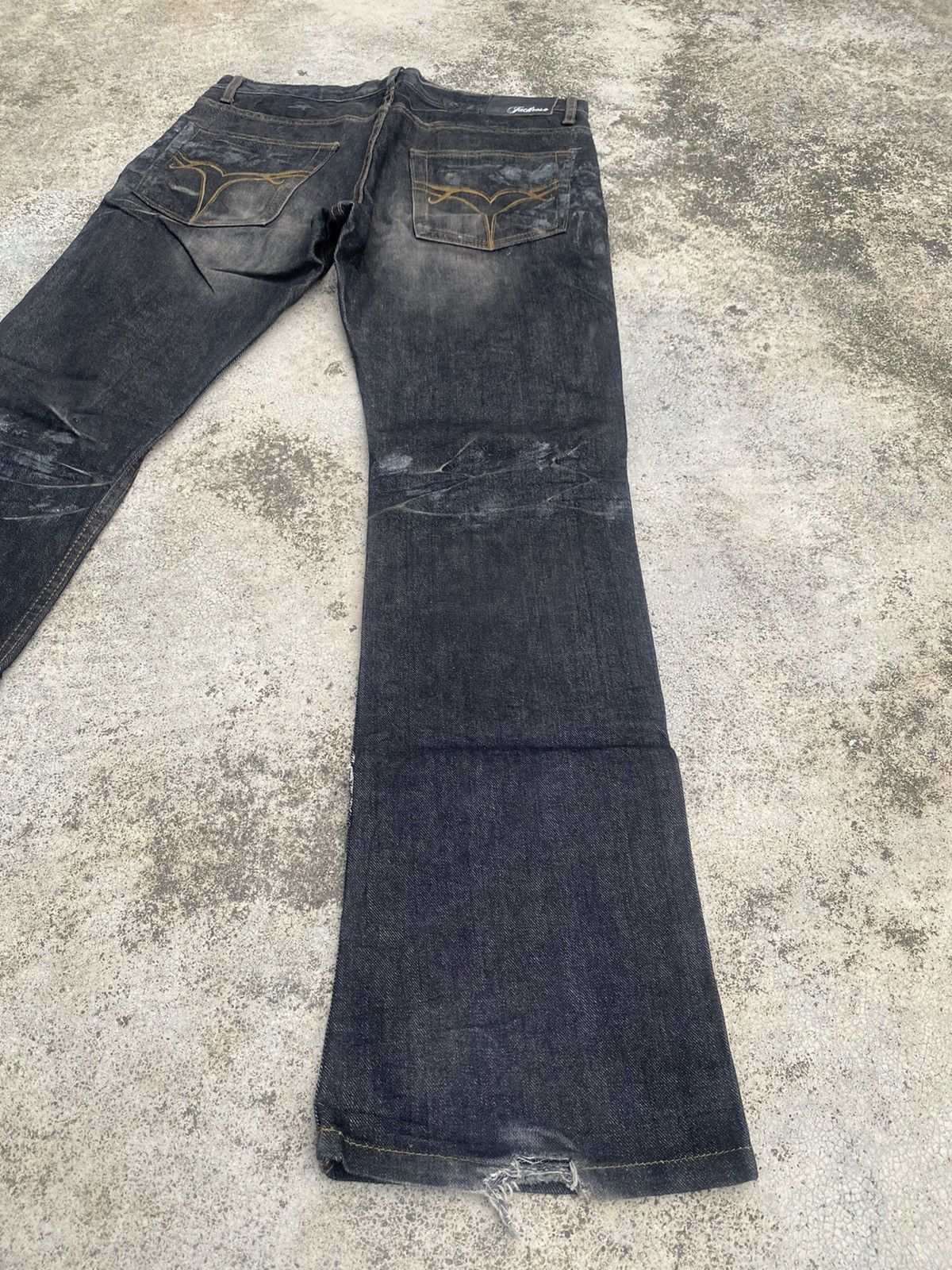 If Six Was Nine × JACKROSE Flare Jeans Jack Rose Waxed Clawmark Bootcut Size US 32 / EU 48 - 14 Thumbnail