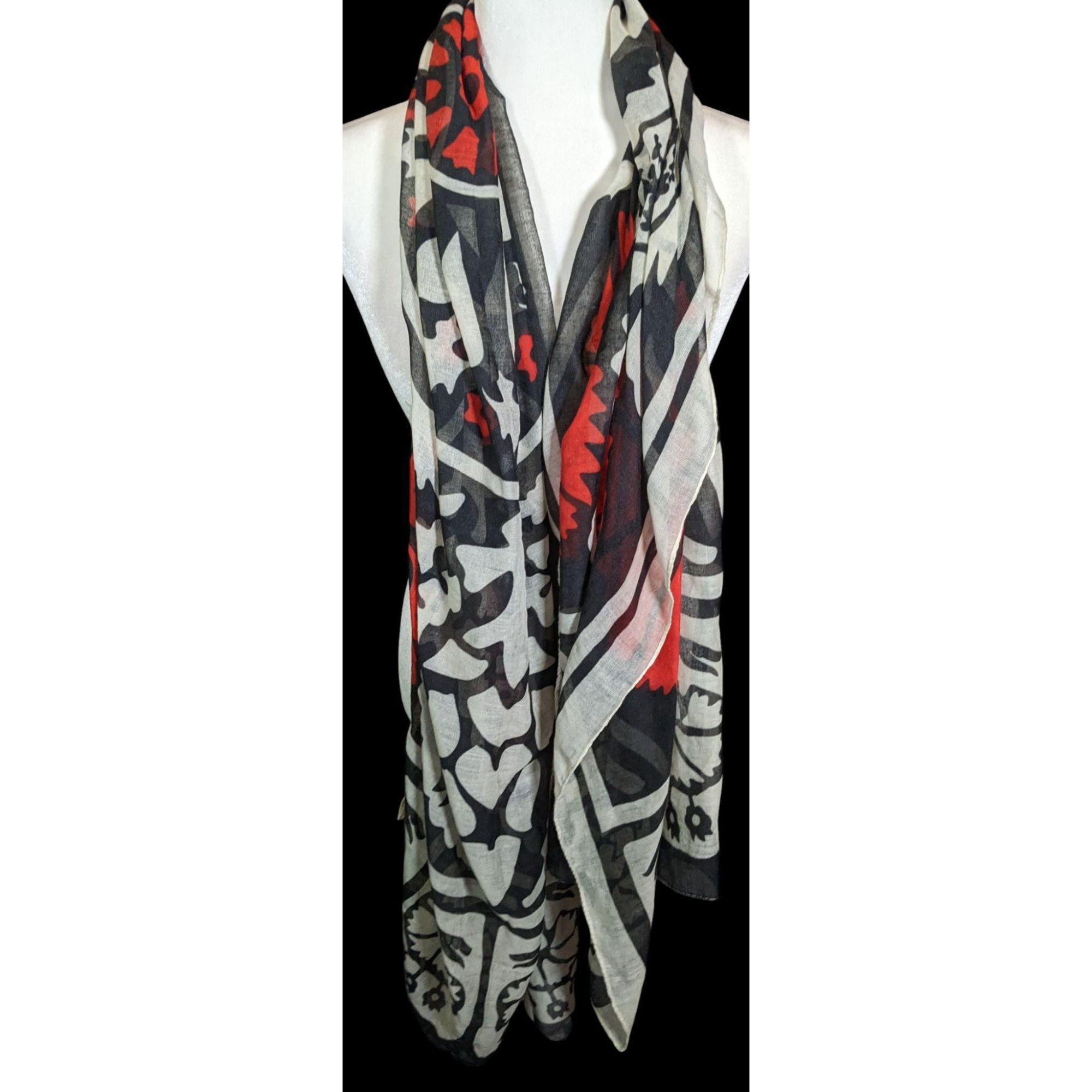 Other Printed Village Retro Floral Lightweight Scarf/Shawl Size ONE SIZE - 2 Thumbnail