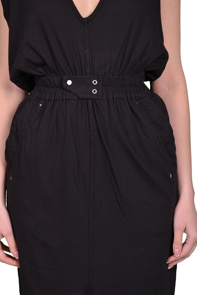 Rick Owens × Rick Owens Drkshdw Rick Owens Drkshdw Black Phleg Cotton Jersey Long Dress Size S / US 4 / IT 40 - 6 Thumbnail