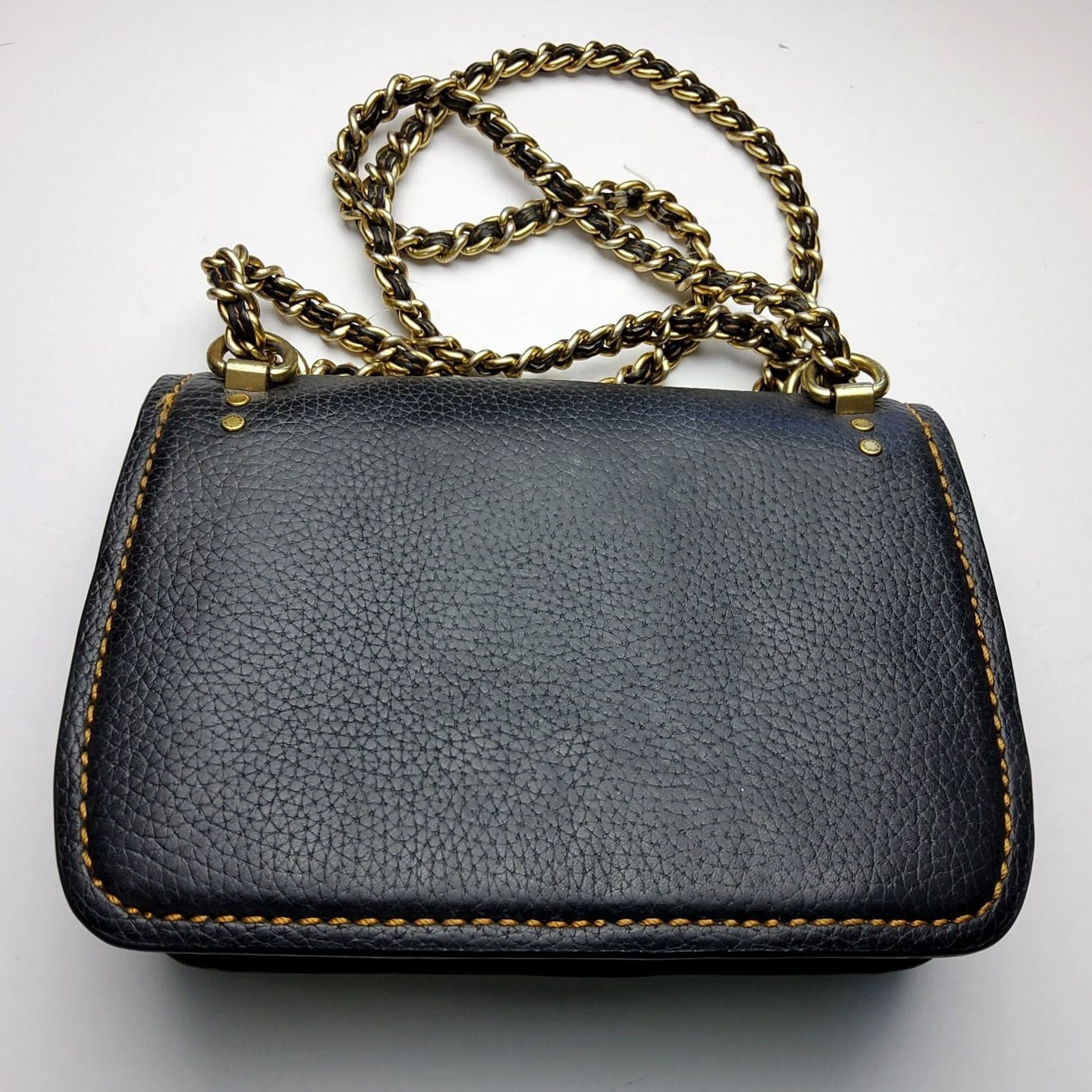 Coach Coach Troupe Crossbody Bag Purse - Black Leather Pebbled 16.5cm x 22cm Small Handbag Womens Vintage: No, 1941 Theme, Brass Hardware Size ONE SIZE - 4 Thumbnail
