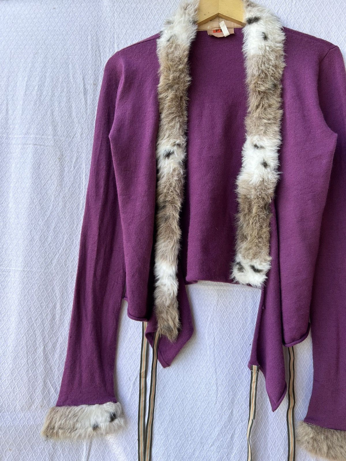 Japanese Brand Faux fur knit cardigan purple gothic styled Size US S / EU 44-46 / 1 - 3 Thumbnail