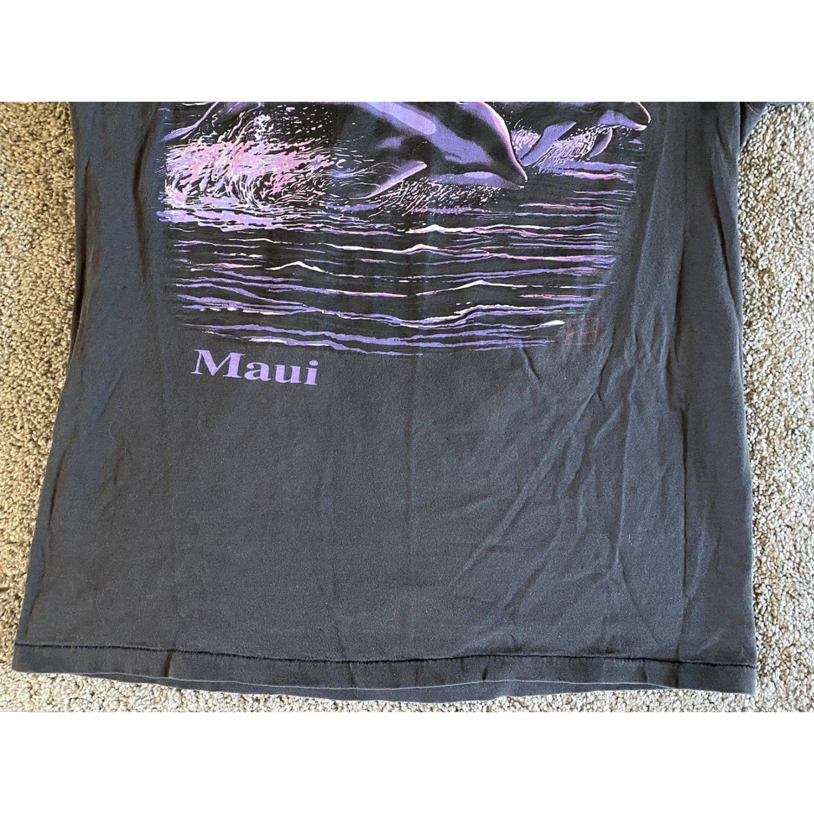 Vintage VINTAGE SCI T-Shirt Men’s L Black United States USA Maui Hawaii Dolphins Short Sleeve Single Stitch Art 90s Beach Hawaii Size US L / EU 52-54 / 3 - 3 Thumbnail