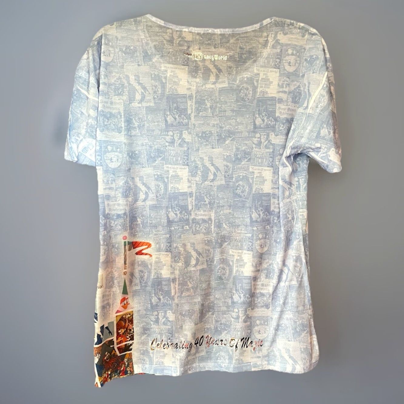 Vintage DISNEYLAND RESORT T-Shirt Women Mickey Mouse Blue All Over Print 40 years of Magic M Size M / US 6-8 / IT 42-44 - 5 Thumbnail