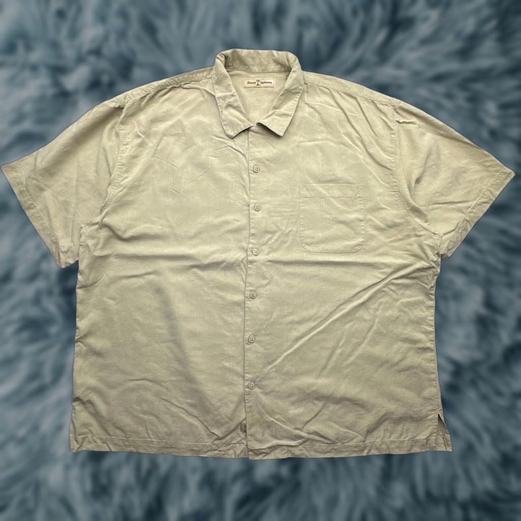 Tommy Bahama Tommy Bahama Button-Up Shirt Mens XXL Short Sleeve Pocket Beige Silk Size US XXL / EU 58 / 5 - 1 Thumbnail