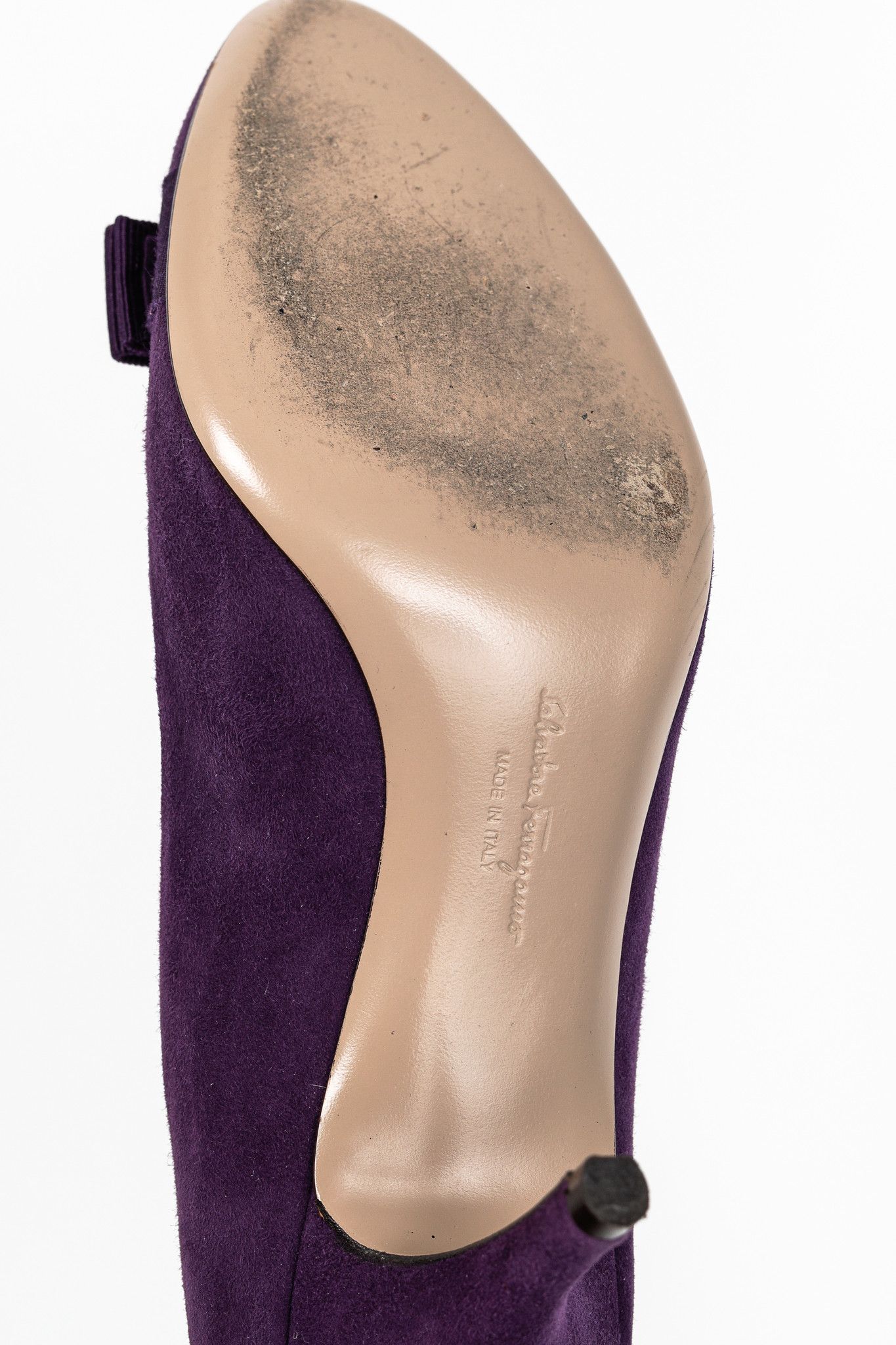 Salvatore Ferragamo Salvatore Ferragamo Purple Suede Vara-Bow Pumps Size US 8 / IT 38 - 5 Thumbnail
