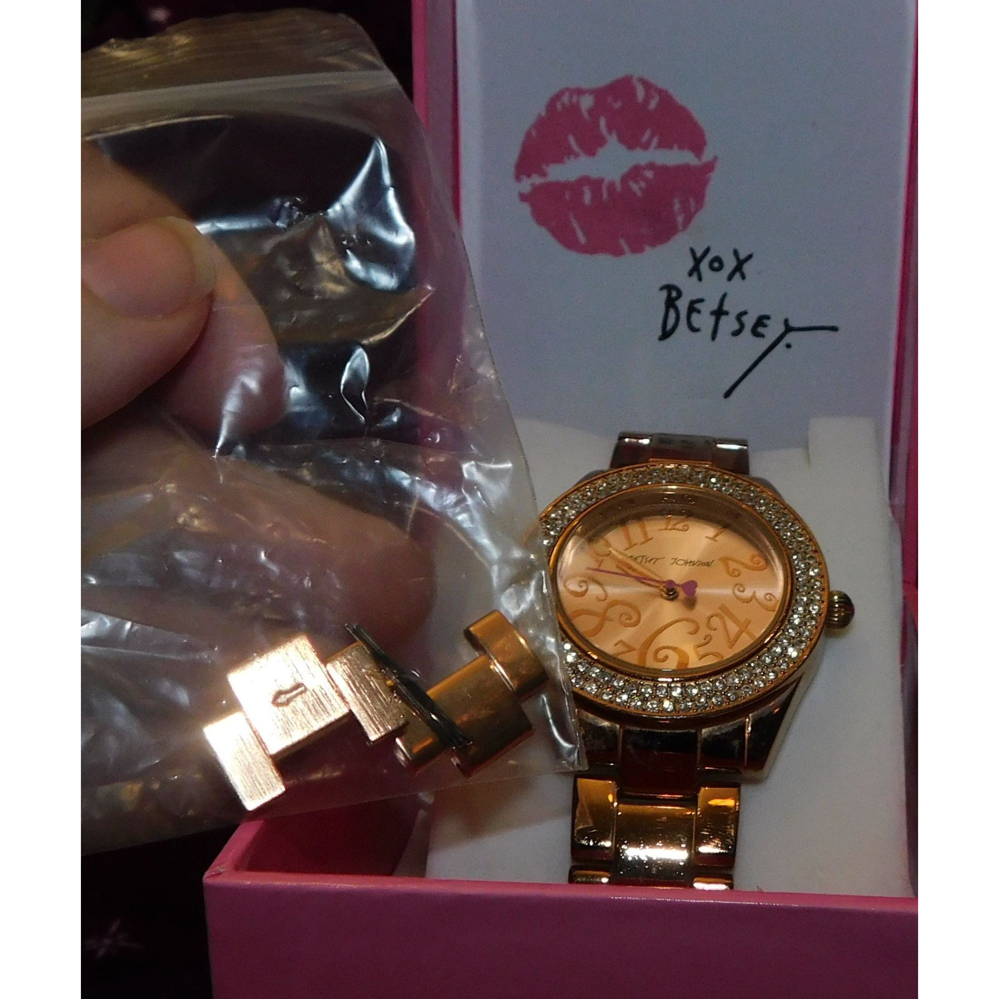 Betsey Johnson Betsey Johnson Rose Gold Rhinestone Watch Size ONE SIZE - 4 Thumbnail
