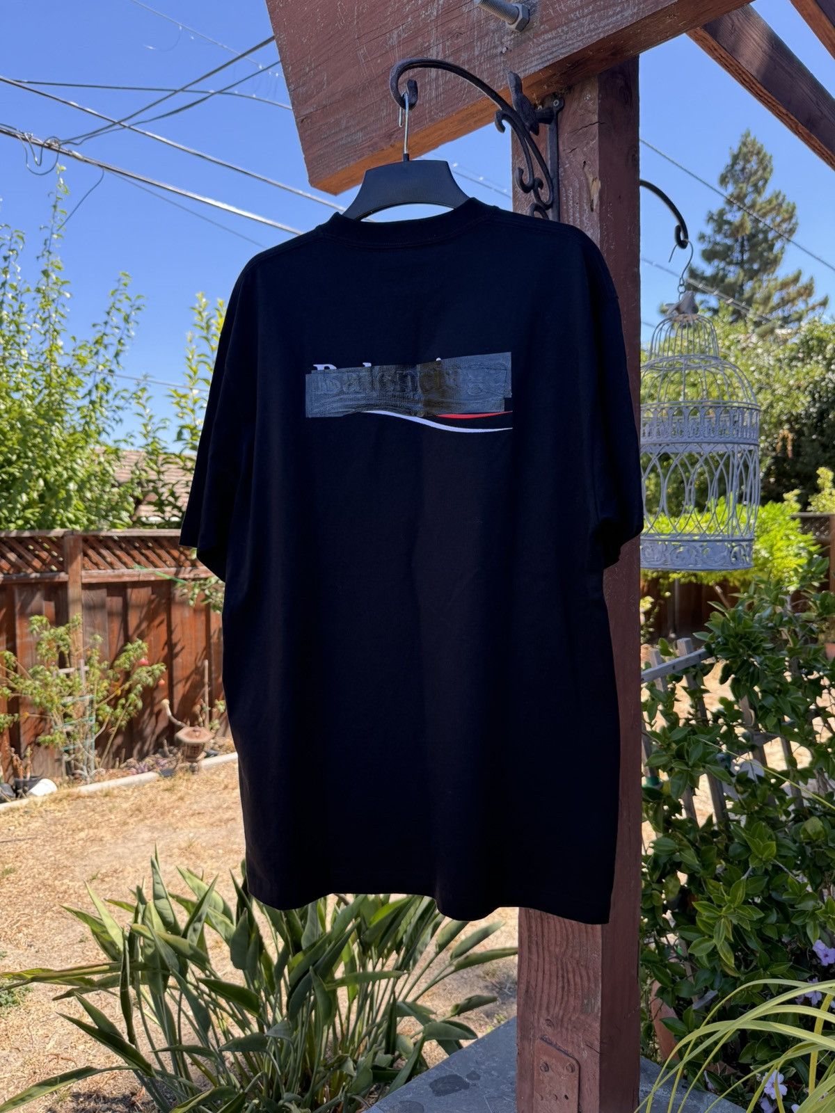 Balenciaga Balenciaga Black Gaffer T-Shirt Size US XXS / EU 40 - 2 Thumbnail