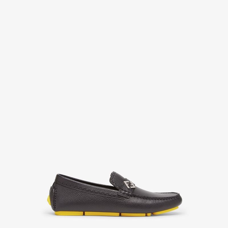Fendi o1s1wg111225 Ff Metal Driving Loafers in Black Size US 7 / EU 40 - 1 Thumbnail