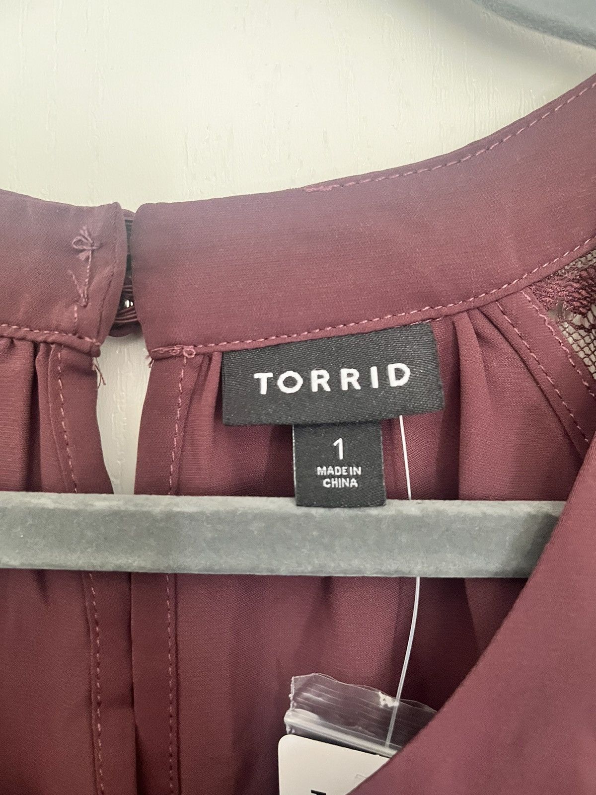 Designer × Torrid Burgundy Torrid Blouse - New with tags Size XS / US 0-2 / IT 36-38 - 3 Thumbnail