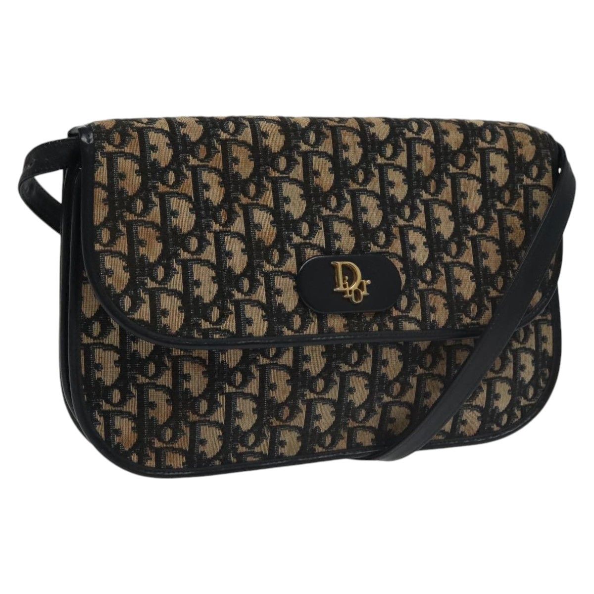 Dior Trotter Navy Canvas Shoulder Bag (Pre-Owned) Size ONE SIZE - 1 Thumbnail