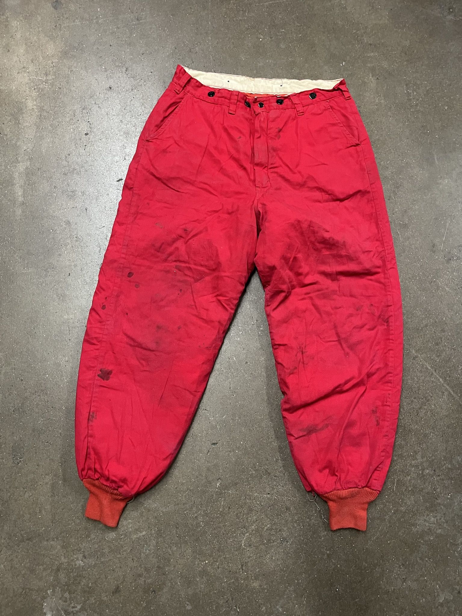 Carhartt Vintage 1950s Red Quilted Cold Weather Pants Size 35 Size US 35 - 1 Thumbnail