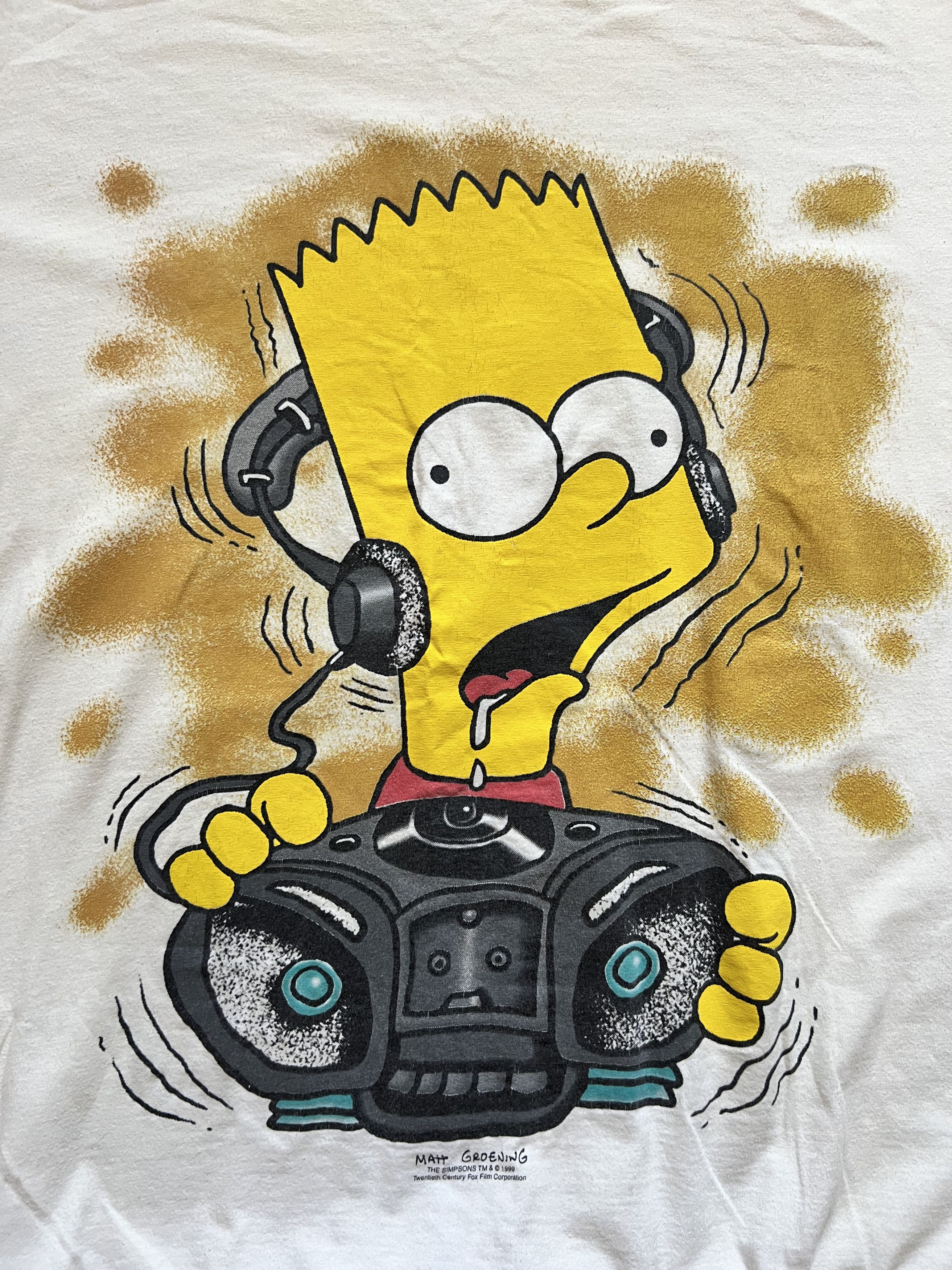 The Simpsons Bart Matt Groening Audio Rave Music Tee 1990s Cartoon y2k Size US XL / EU 56 / 4 - 2 Thumbnail