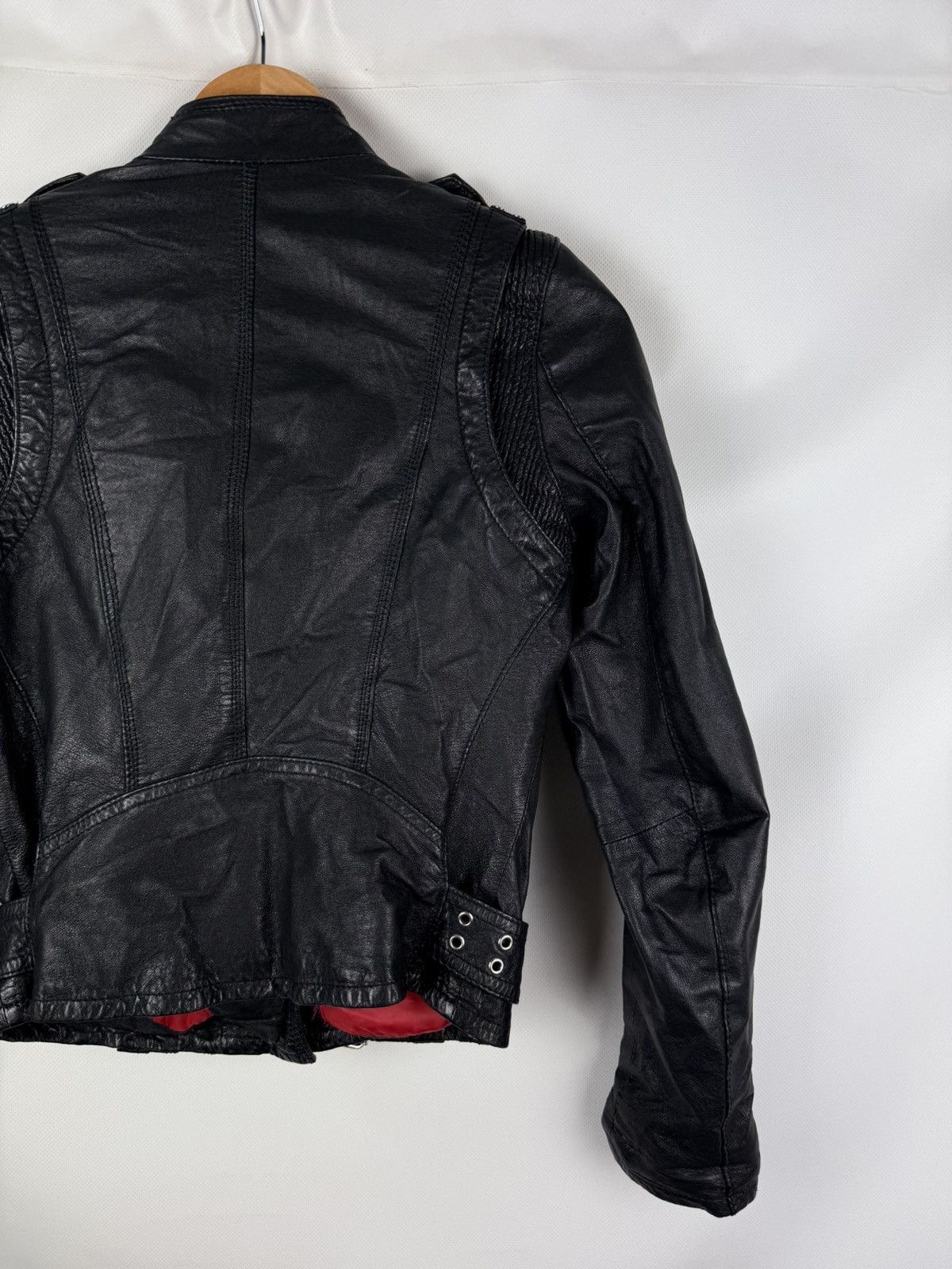 JOFAMA Jofama By Kenza Ladies Gothic Leather Biker Jacket Size 34 Size XS / US 0-2 / IT 36-38 - 18 Thumbnail