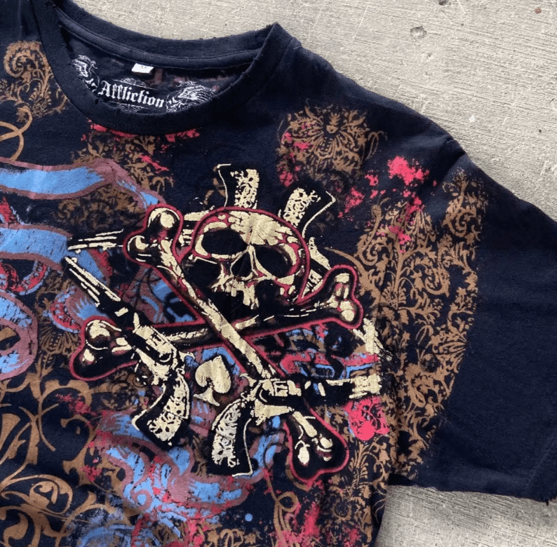 Japanese Brand Gothic Punk T Shirt 90s Vintage Big Graphic Size US L / EU 52-54 / 3 - 3 Thumbnail
