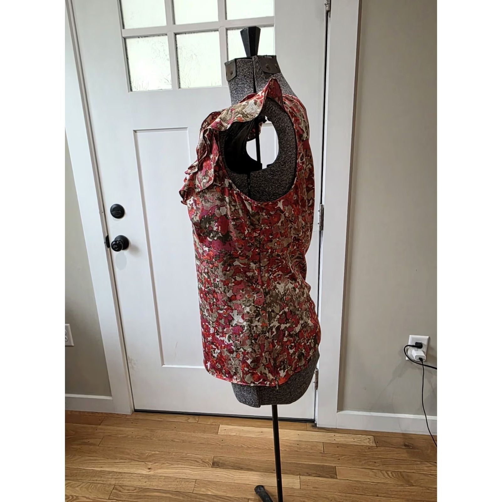 Anne Klein Anne Klein Blouse Top Red L Ruffled Sleeves Women Regular Size L / US 10 / IT 46 - 3 Thumbnail