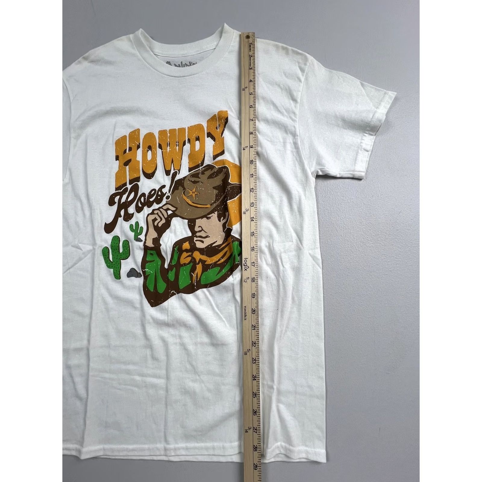 Vintage Spencer's Shirt Mens T-Shirt White Howdy Hoes Cowboy Graphic Funny Western Short Sleeve Crew Neck Regular Fit Classic Size US M / EU 48-50 / 2 - 5 Thumbnail