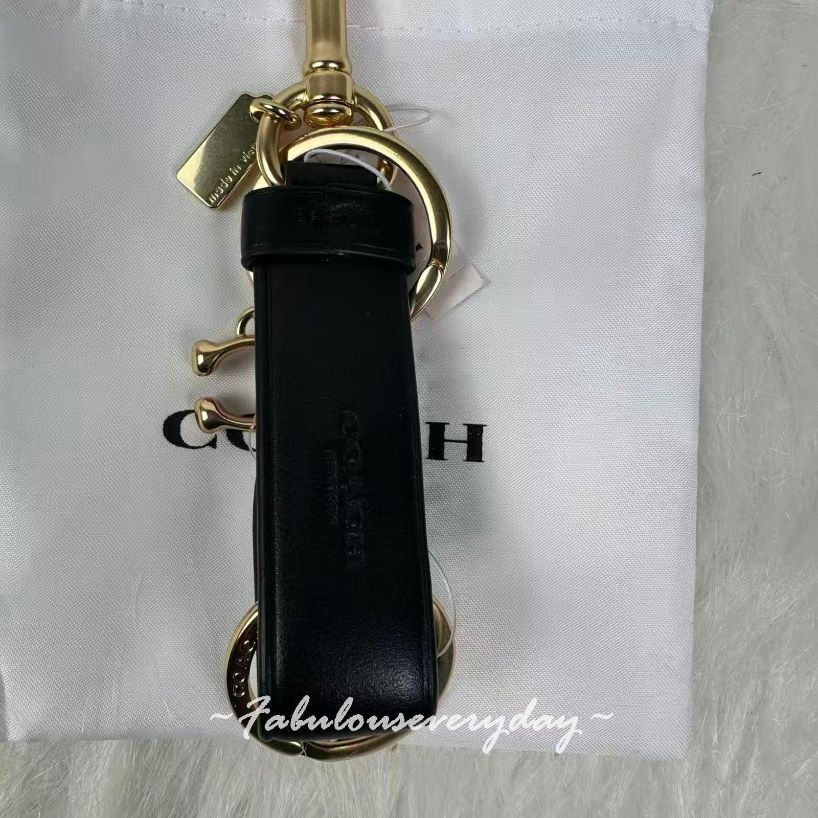 Coach Coach Trigger Snap Bag Charm In Leather/Gold/Black CR727 NWT Size ONE SIZE - 3 Thumbnail