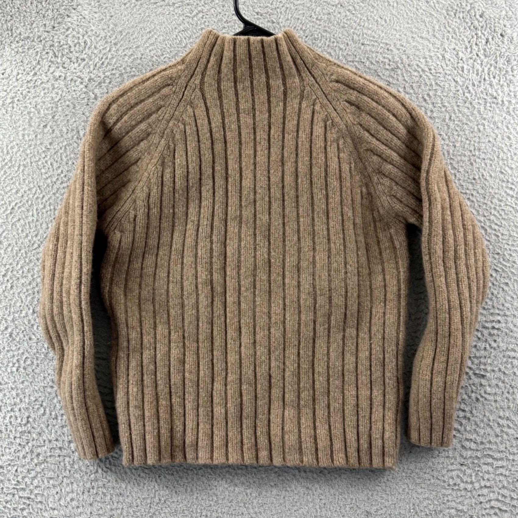 J.Crew J.Crew Brown Mock Neck Chunky Relaxed Rib Knit Lambswool Pullover - Medium Size M / US 6-8 / IT 42-44 - 7 Thumbnail