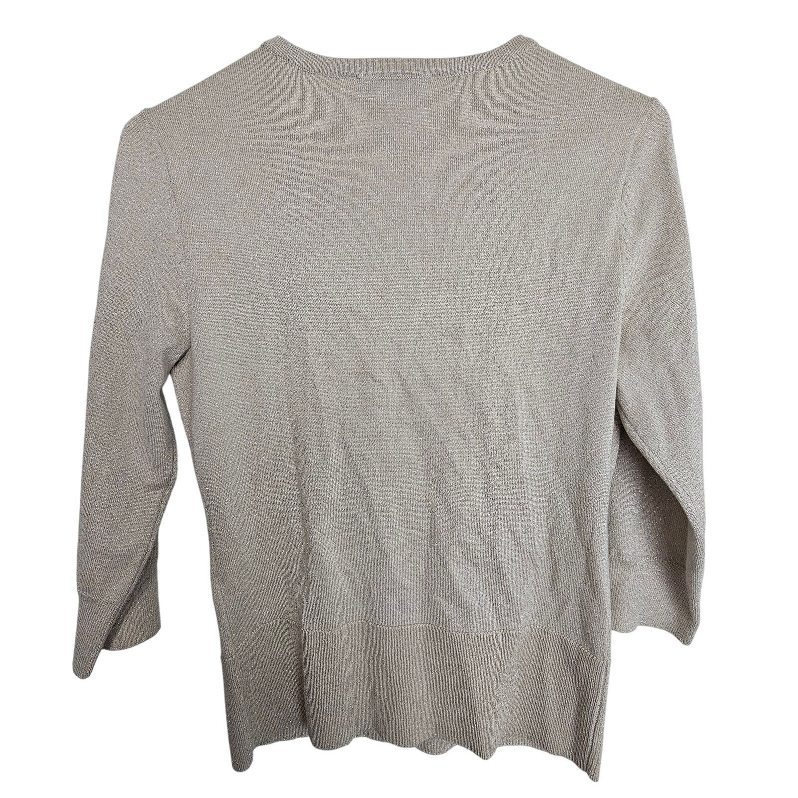 White House Black Market White House Black Market Metallic Cardigan Sweater XS Snap Size XS / US 0-2 / IT 36-38 - 8 Thumbnail