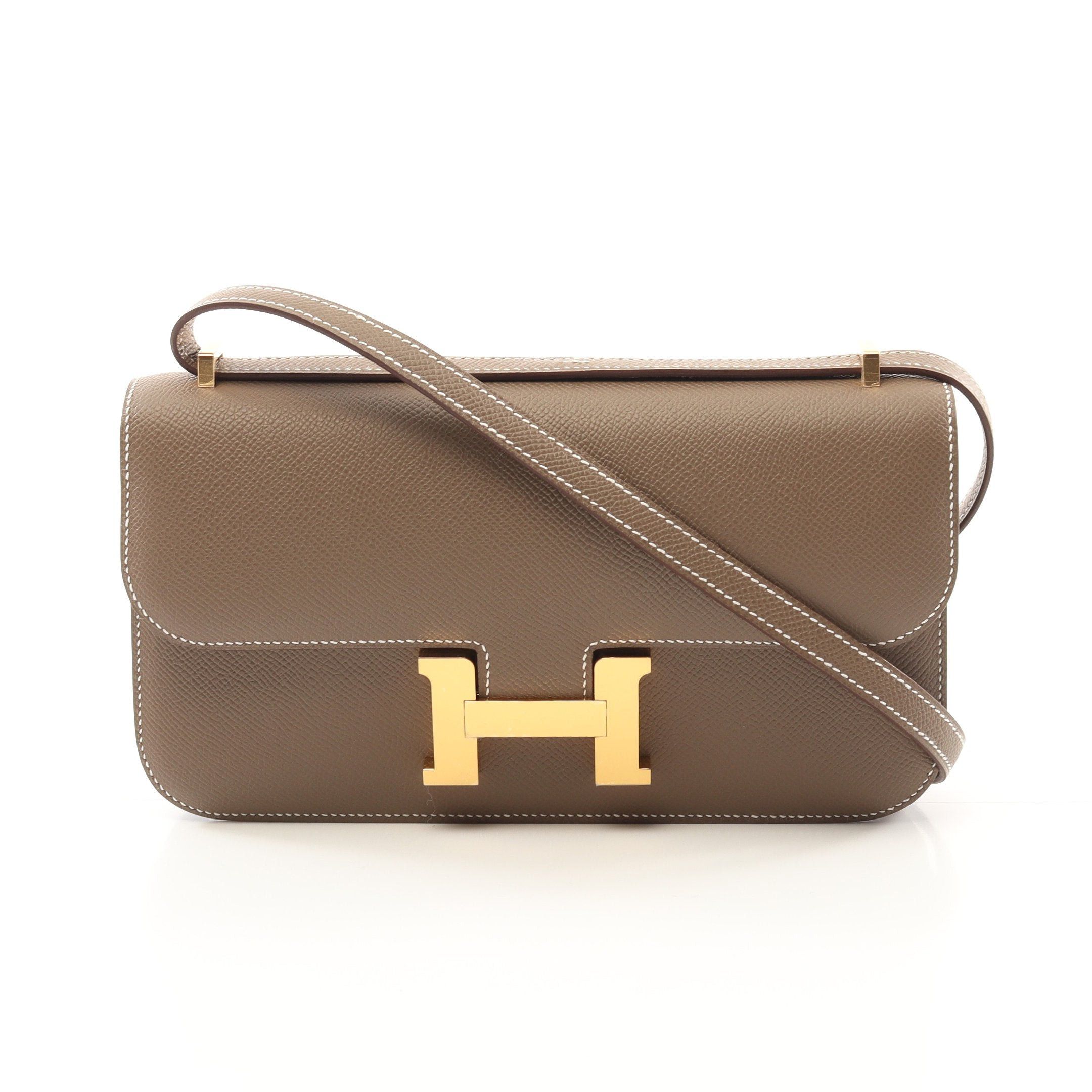 Hermes Constance Elan Etoupe Shoulder Bag Veau Epsom Gray Brown Gold Hardware K Stamp
