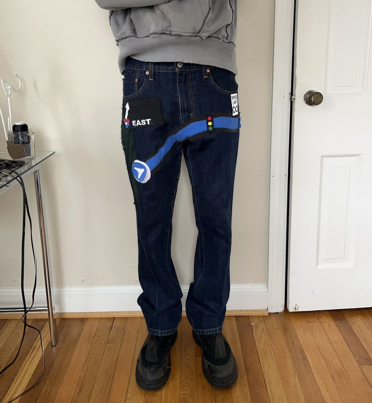 Levi's Custom "GPS" Denim Jeans 1 Of 1 - Men's Size 32x34 Size US 32 / EU 48 - 3 Thumbnail