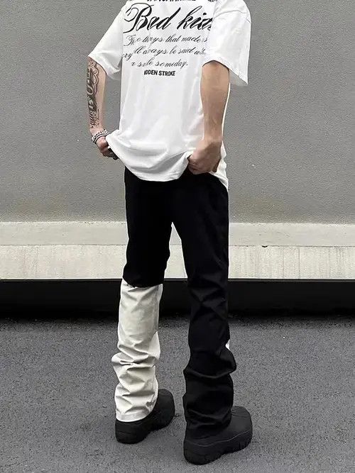Other Vintage washed black and white patchwork jeans Size US 32 / EU 48 - 2 Thumbnail