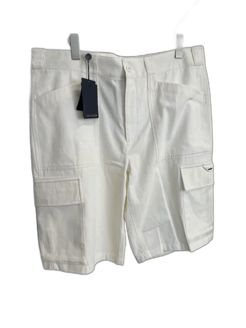 Louis Vuitton White Cargo Shorts with Tags-yf