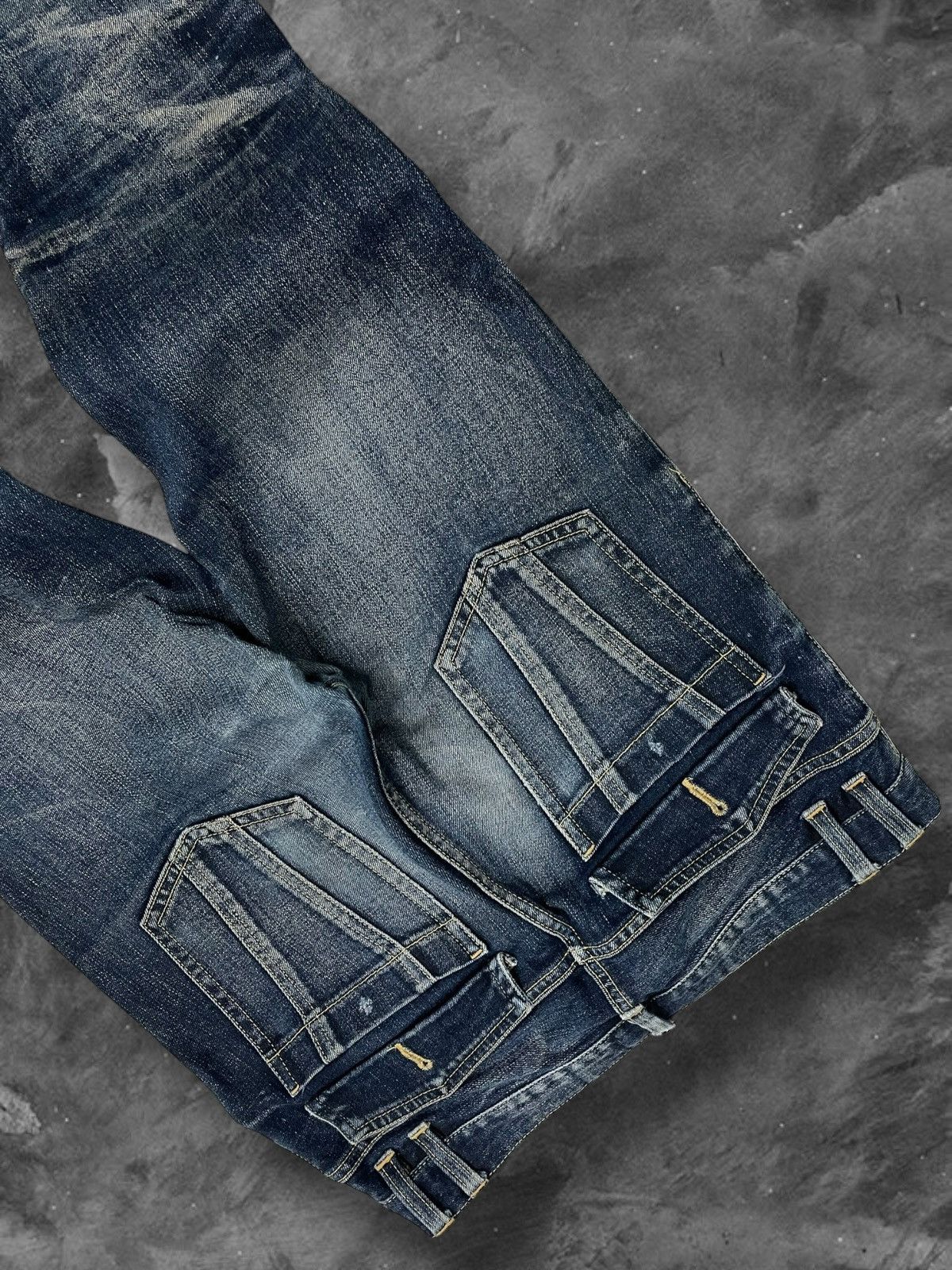 Michel Klein Vintage 1990s Designer Michel Klein Raw Distressed Denim Size US 32 / EU 48 - 13 Thumbnail