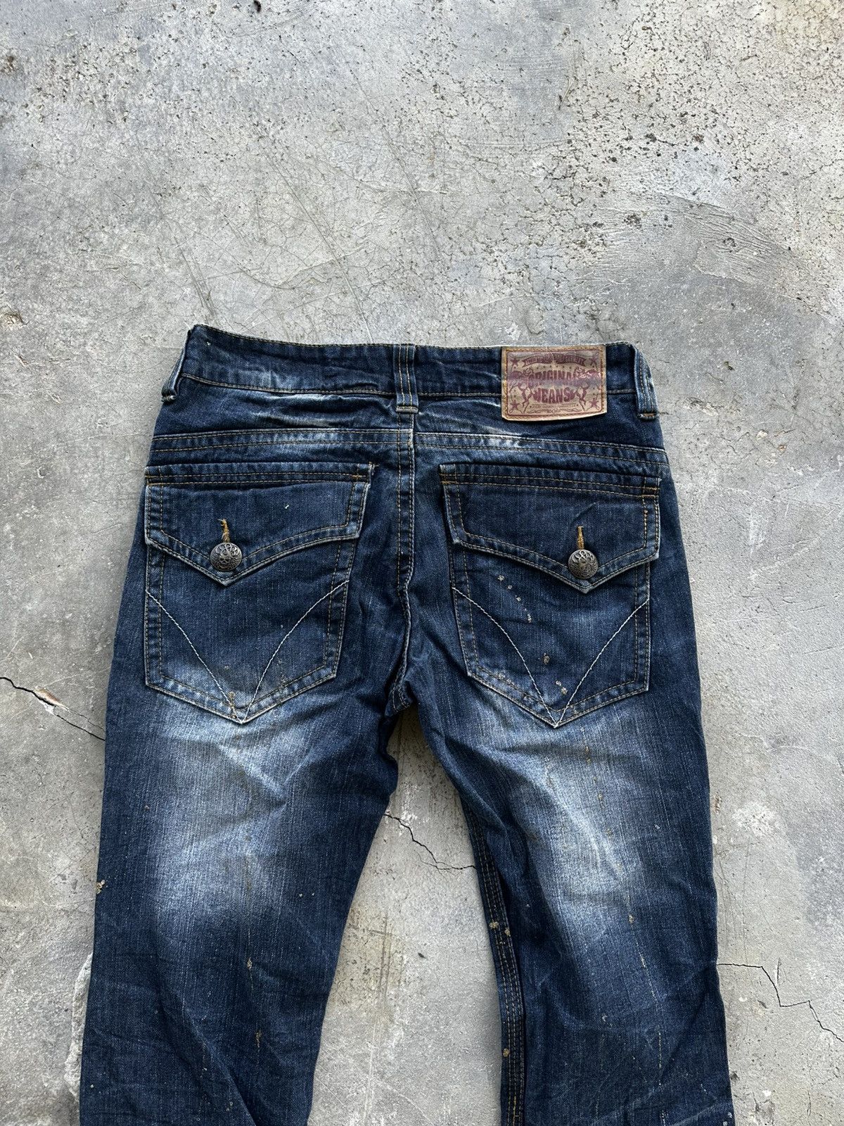 Le Grande Bleu (L.G.B.) Original Jeans Skull Flare Distressed Denim Size US 32 / EU 48 - 10 Thumbnail