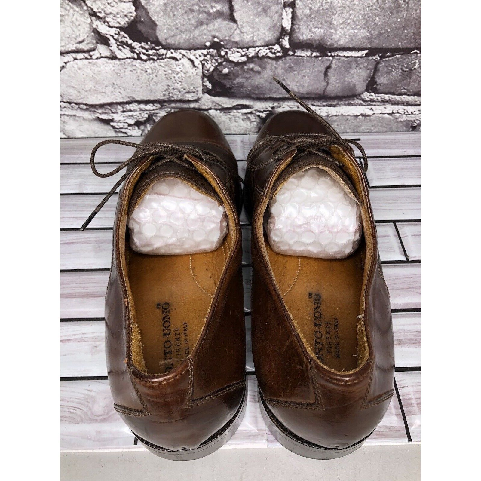 Pronto Uomo Pronto Uomo Firenze Brown Leather Cap Toe Oxfords Dress Shoe Size US 12 / EU 45 - 4 Thumbnail