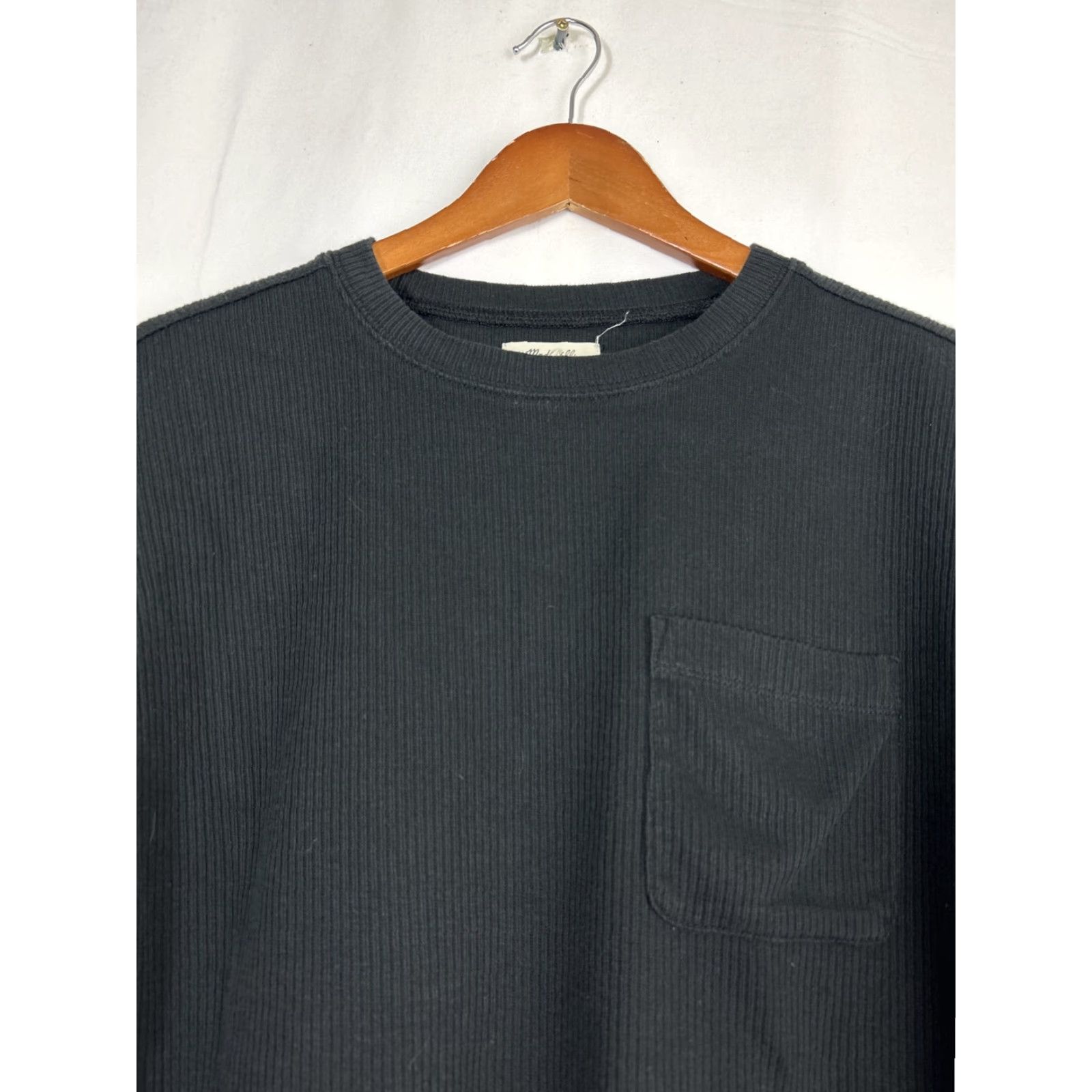 Madewell Madewell XS rib T-Shirt Dress Black Front Pocket Chest Cotton Blend Dress T-Shirt Women XS Black Pockets 90s? Size XS / US 0-2 / IT 36-38 - 4 Thumbnail